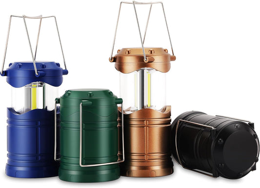 Lichamp LED Camping Lantern, 4 Pack Battery Powered Flashlight for Power Outages, Portable Collapsible Hanging Light Essential for Home, Outdoor, Emergency Lamp Survival Kit Gear for Hurricane, C5