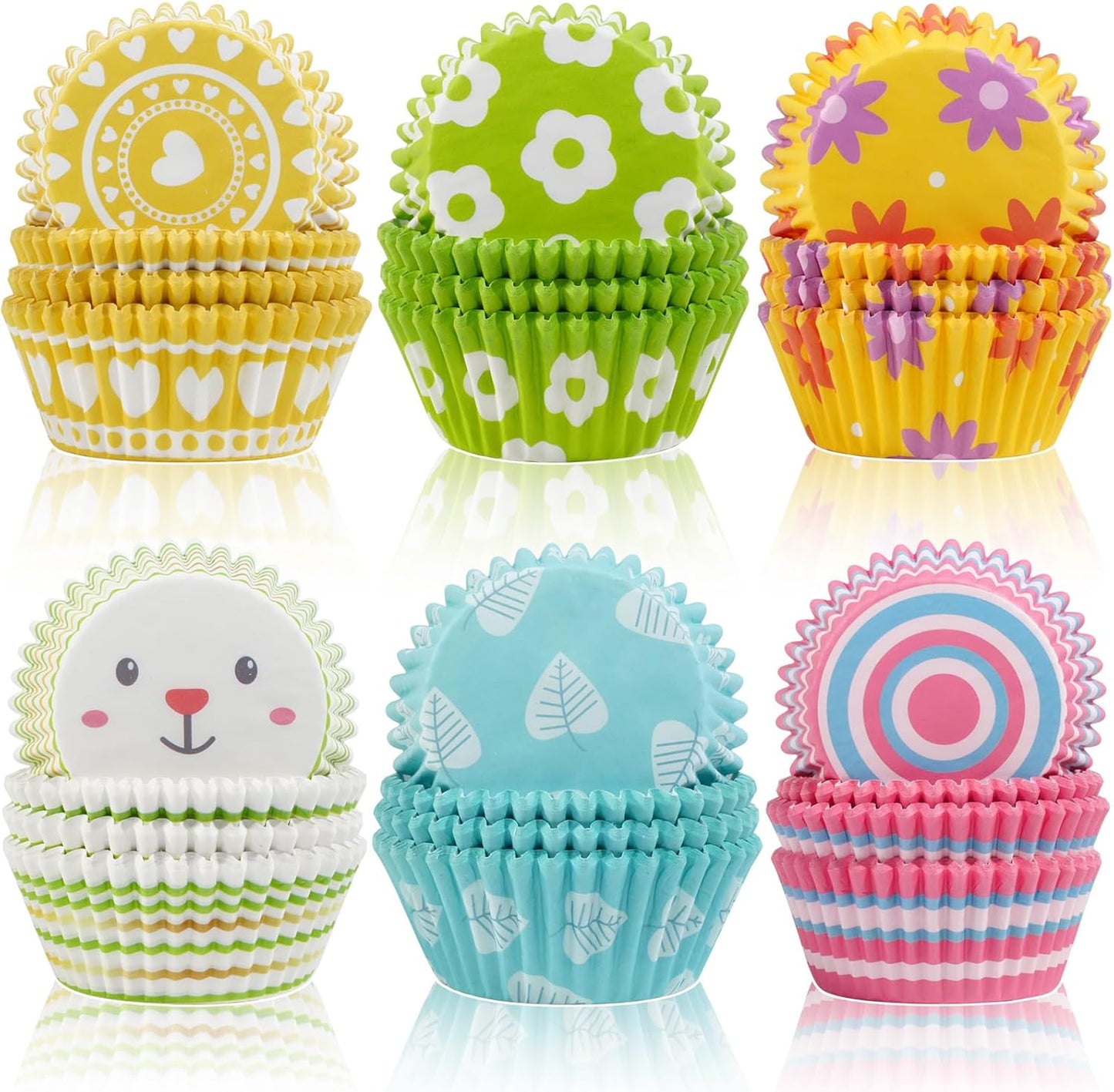 600 Count Easter Cupcake Liners for Baking Mini Baking Cups Easter Holiday Cupcake Wrappers for Birthday Party Decorations Candy Make Baking Supplies