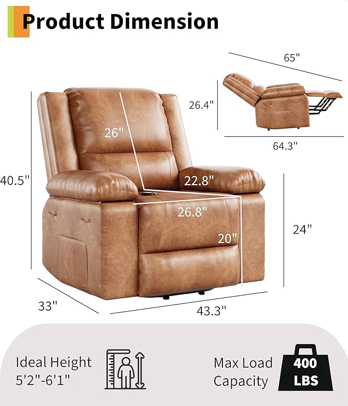 GarveeHome Oversized Wide Power Lift Recliner Chair - Image 3