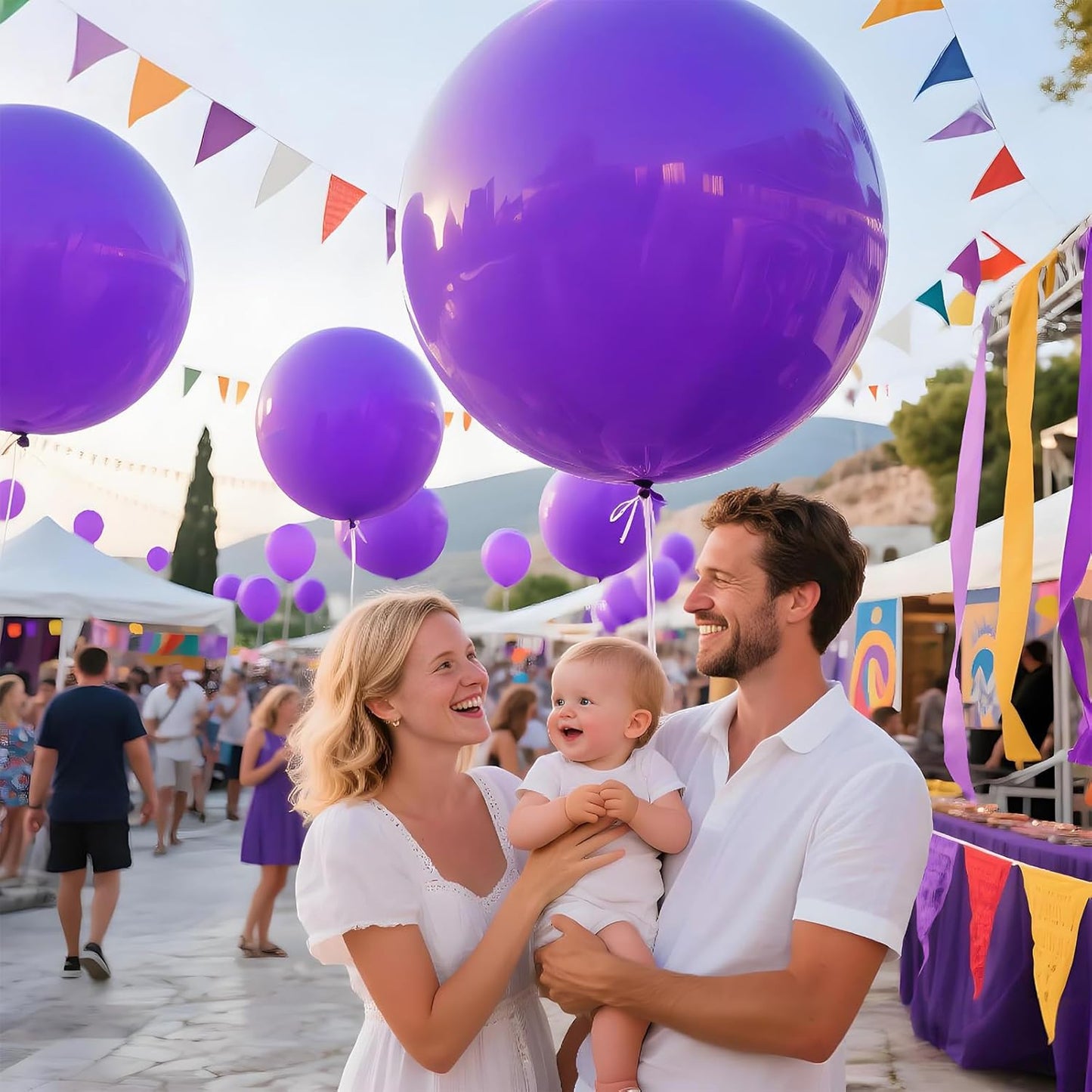 KAWKALSH Purple Balloons 9pcs, 36 Inch Large Balloons for Garland or Arch as Party Wedding Baby Shower Decorations