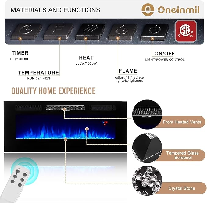 oneinmil 70" Fireplace TV Stand - Image 6