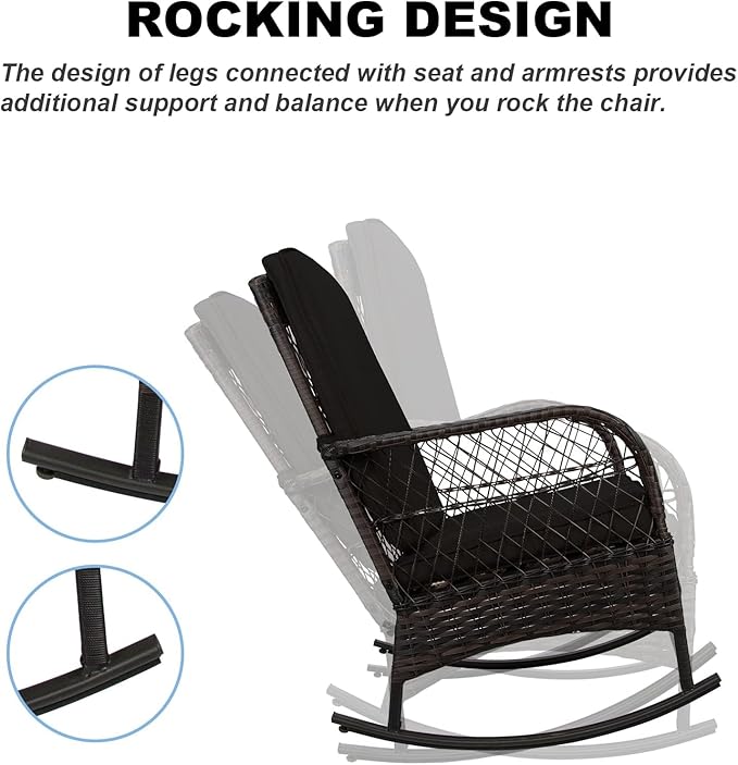 LEVELEVE Patio Furniture Set Outdoor Rattan Chair Wicker Sofa Garden - Image 5
