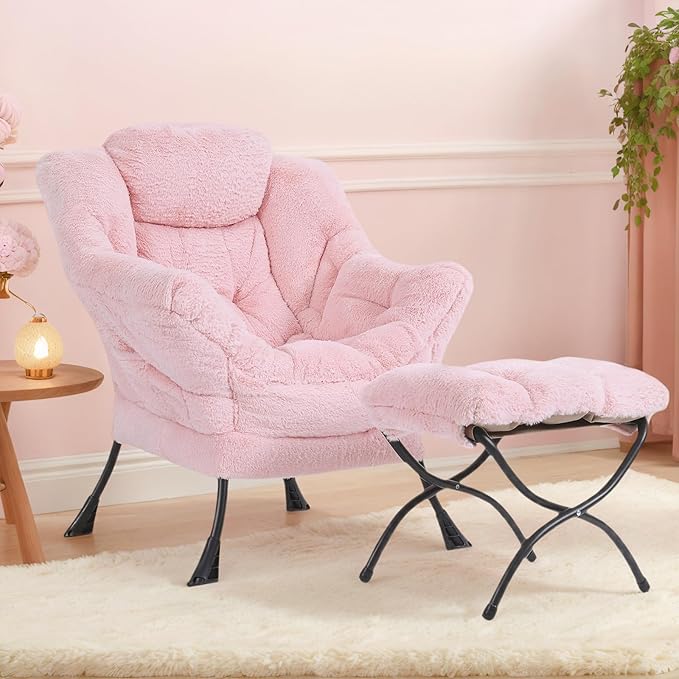 Tiita Lazy Chair with Ottoman, Comfy Leisure Sofa Armchair with Ottoman - Image 3