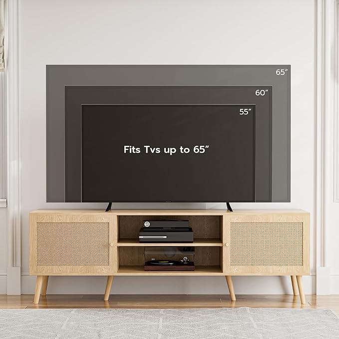 ZttRiee TV Stand for TVs up to 65'', Entertainment Center - Image 3