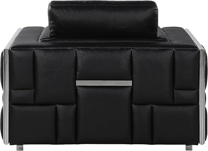 Blackjack Furniture Catania Modern Top Grain Italian Leather Sofa Set - Image 3