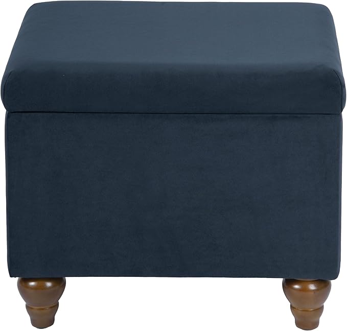 Homepop Home Decor | Upholstered Medium Rectangular Storage Ottoman | Hinged - Image 7