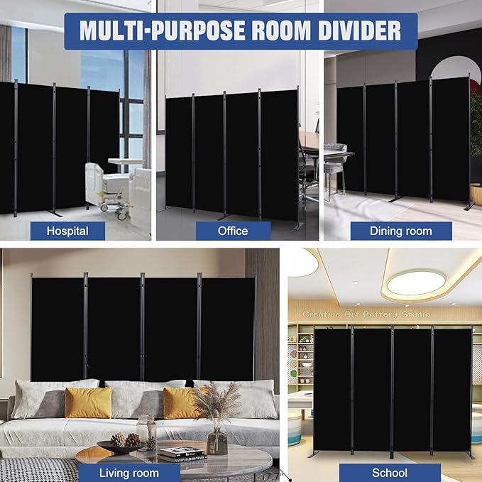 Room Divider 6FT Portable Room Dividers and Folding Privacy Screens, 4 Panel - Image 6