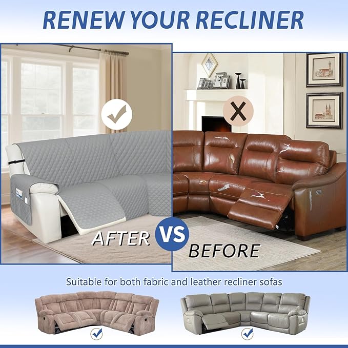 Arfntevss Recliner Sectional Couch Covers 1OO% Waterproof L Shape Sofa Cover - Image 6