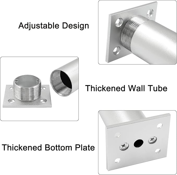Set of 4 Aluminum Alloy Furniture Legs 7 Inch Height, 1.5 Inch Diameter - Image 4