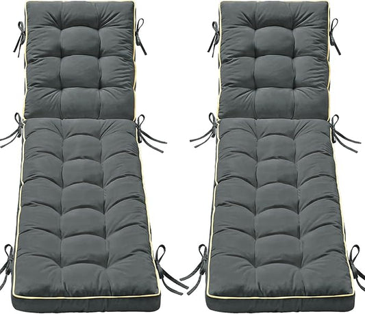 2 Pack 80x26 Inch Folding Chaise Lounge Cushion Quick Dry by AMCATON