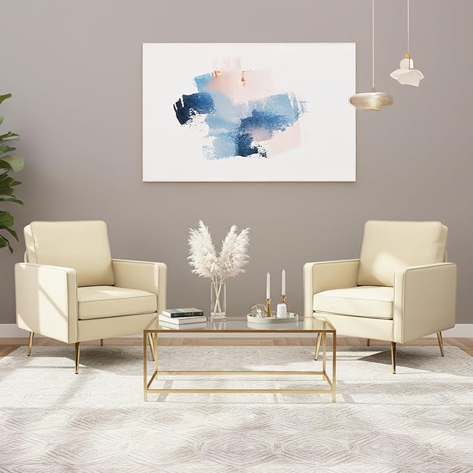 VINGLI Modern PU Leather Accent Chair, Single Sofa Chair - Image 9