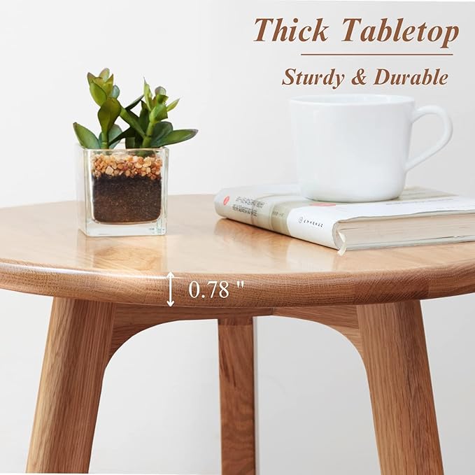 100% Solid Oak Small Side Table - Image 8