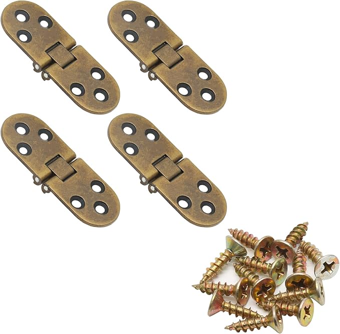 Piutouyar 4PCS Bronze Butler Tray Hinge, Heavy Duty Folding Flip Top Hinge 180 - Image 7