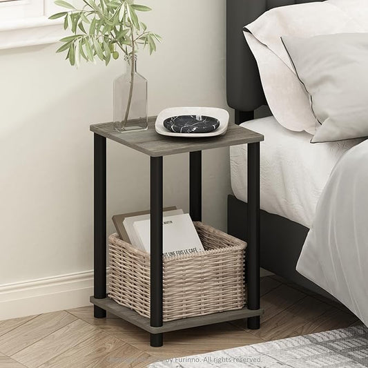 Furinno Turn-N-Tube Night Stand, 2-Tier Open Shelf Design Nightstand, Toolless by Furinno-FitsYourSpaceFitsYourBudget