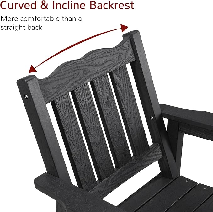Stoog Low Back Patio Rocking Chair – Heavy Duty 400 lbs Capacity Outdoor Rocker - Image 7