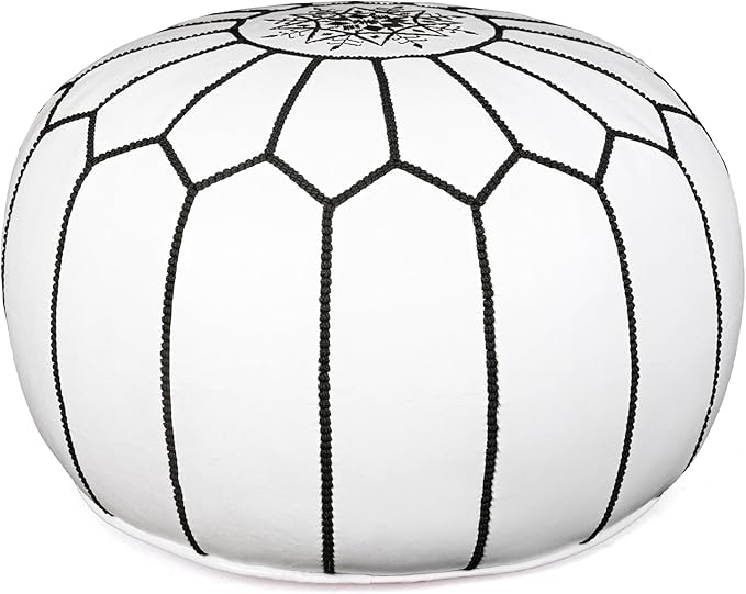 Marrakesh Gallery Genuine Leather Round Pouf Unstuffed by MarrakeshGallery