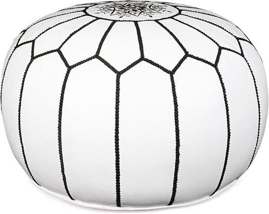 Marrakesh Gallery Genuine Leather Round Pouf Unstuffed by MarrakeshGallery