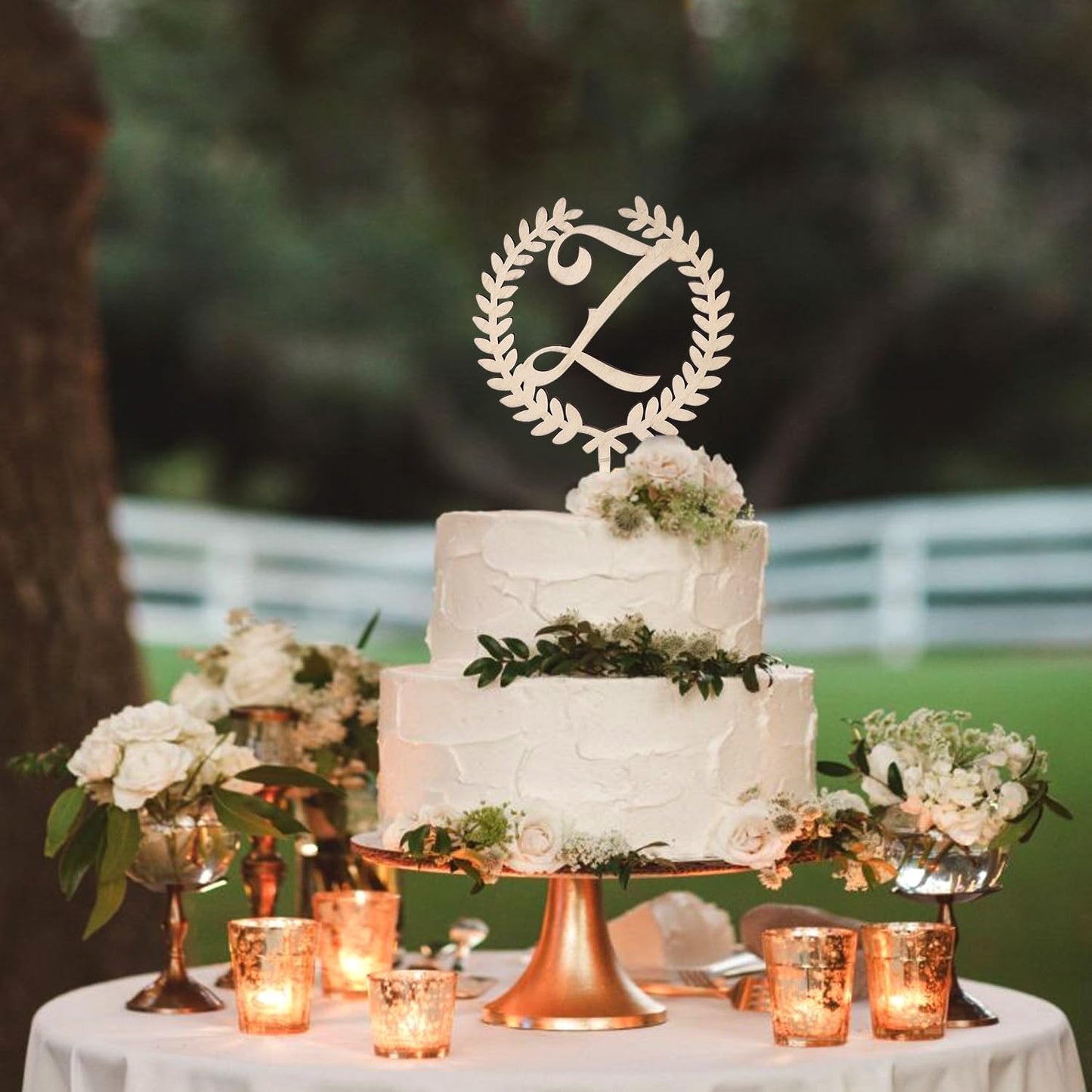 LINGTEER Personalized Inital Letter Z Wooden Cake Topper Perfect for Birthday Rustic Wedding Anniversary Keepsake Party Decoration