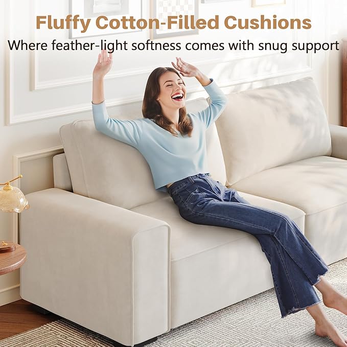 Vesgantti 85'' Chenille Couch for Living Room, 3 Seater Comfy Sofa - Image 6