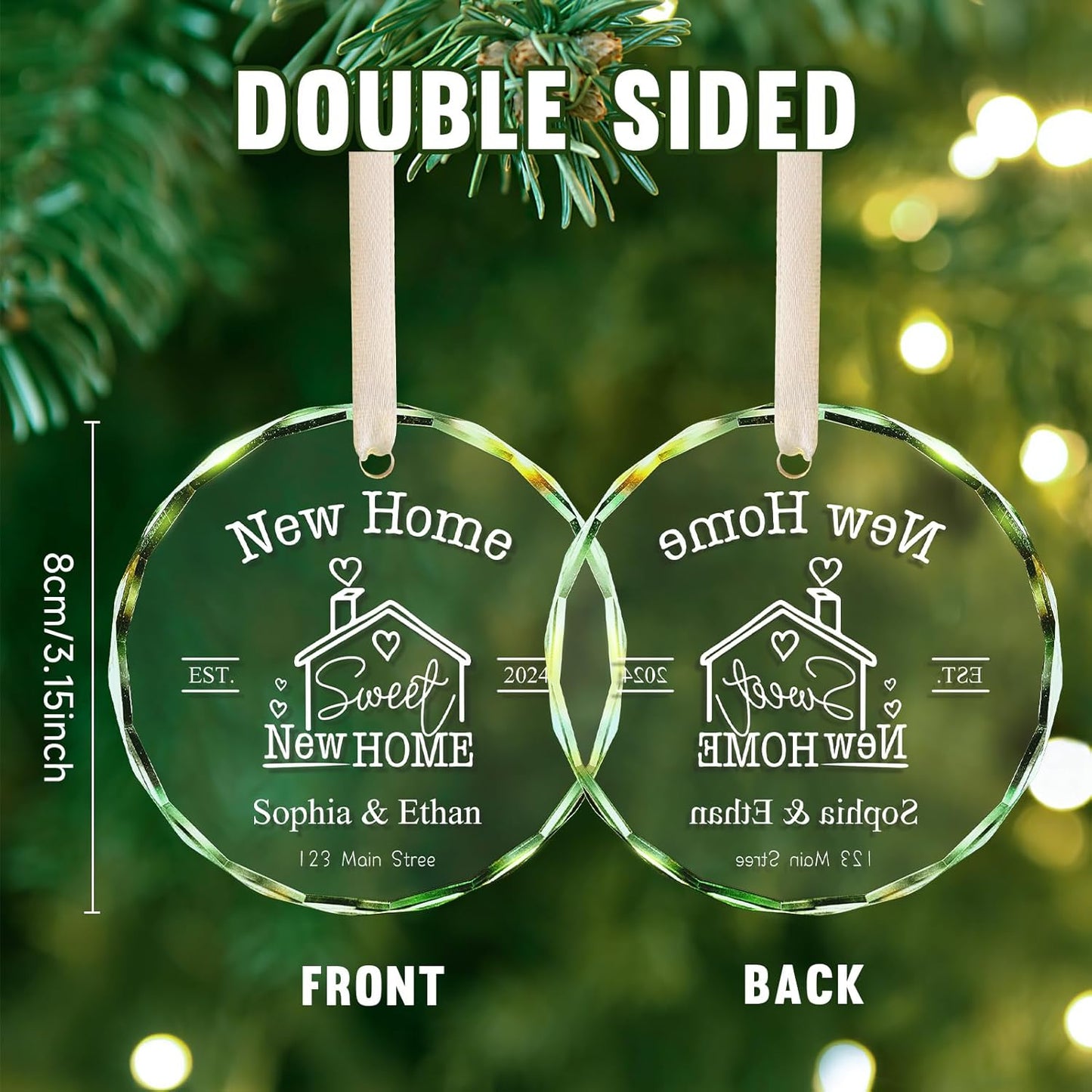 New Home Ornament 2025, Personalized Christmas Ornaments, House Warming Gifts for Couples, Custom First House Gifts for Owners, Men, Women