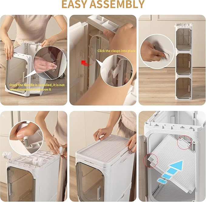 3-Tier Tall Narrow Storage Cabinet, Slim Bathroom Storage Cabinet - Image 6