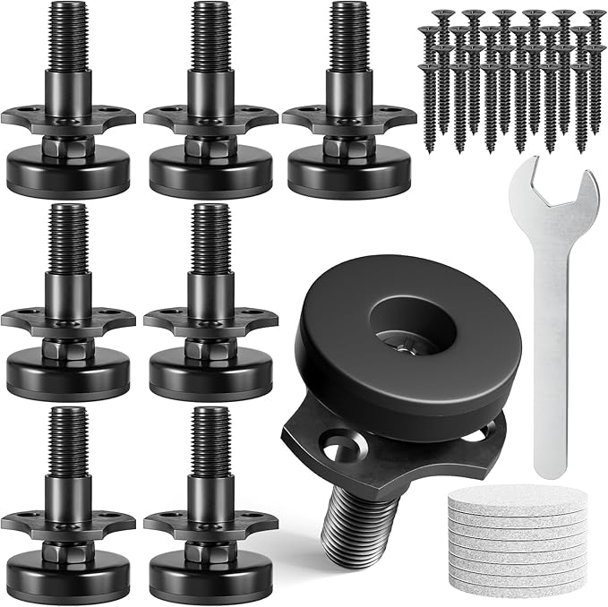 MROCO Adjustable Leveling Feet, 3/8"-16 Thread T-Nut Kit Furniture Levelers by MROCO