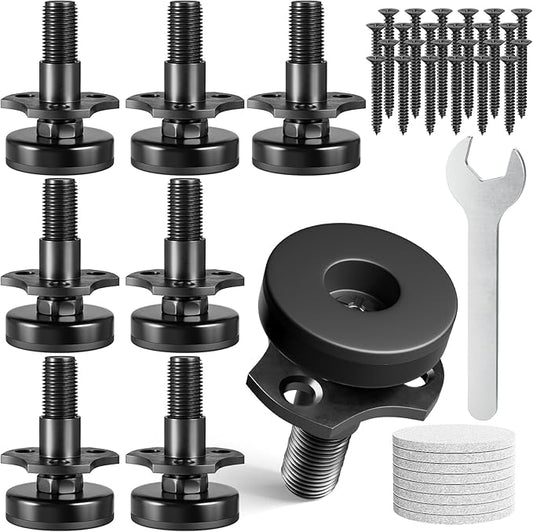 MROCO Adjustable Leveling Feet, 3/8"-16 Thread T-Nut Kit Furniture Levelers by MROCO