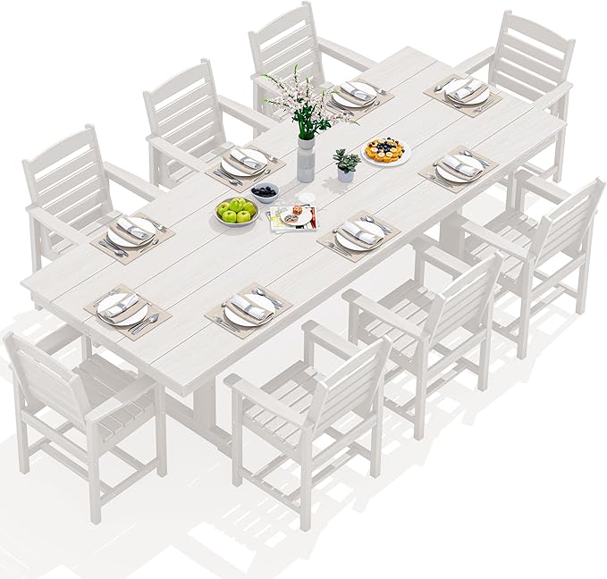 SERWALL Outdoor Dining Chairs Set of 2, All-Weather HDPE Patio Chair - Image 4