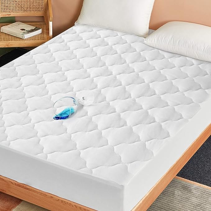 Short King RV Mattress Pad Waterproof Mattress Protector, Quilted RV Short King by LoveHome%C2%B7LoveLife