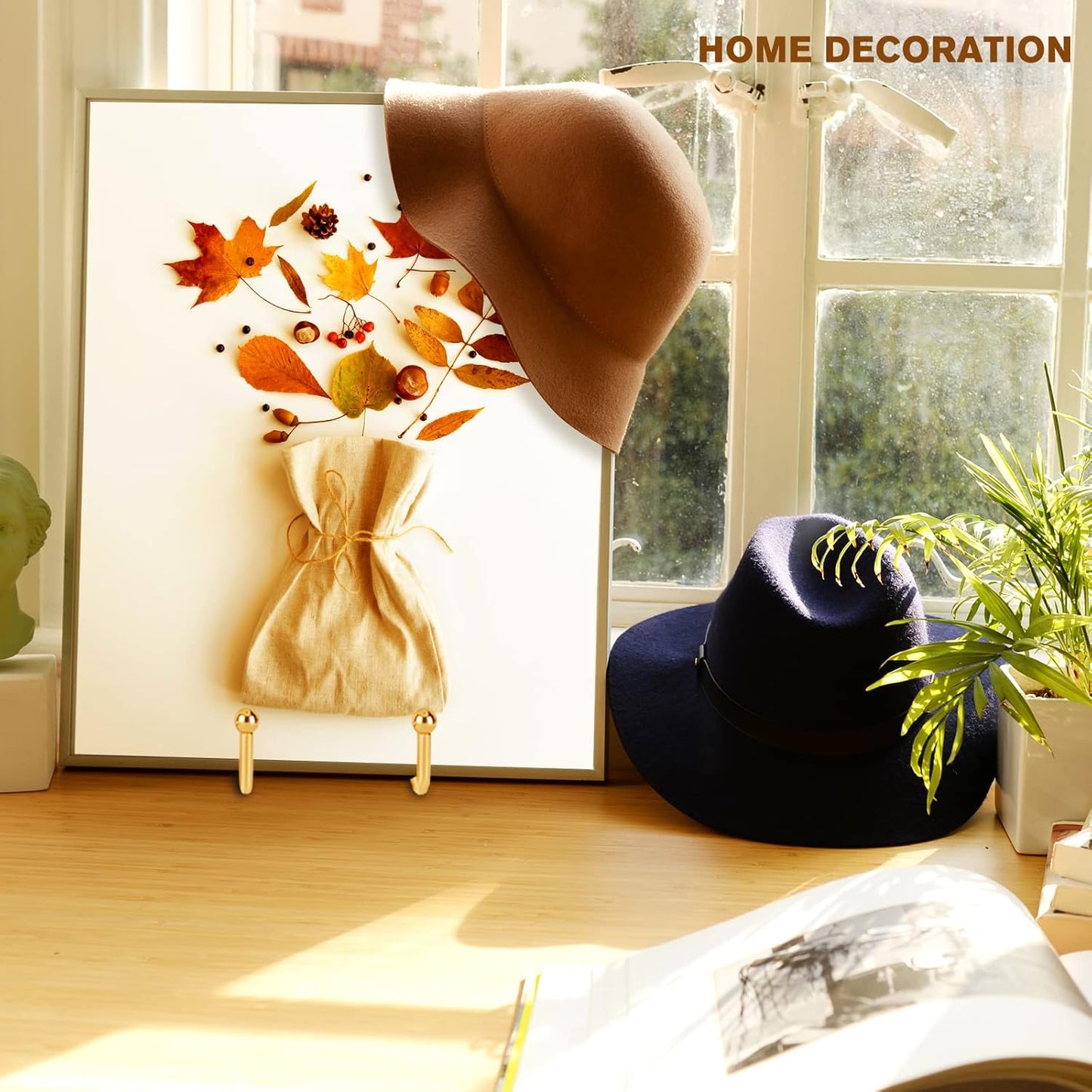 Decolore 4 Pack 4 Inch Display Stands Gold Plate Stands Metal Frame Holder Stand for Picture, Decorative Plate, Photo Easel, Artistic Work Display Stand, Picture Frames