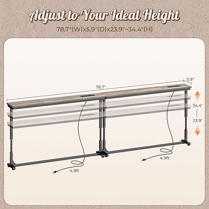 Huuger 78.7 Inch Behind Couch Table - Image 2