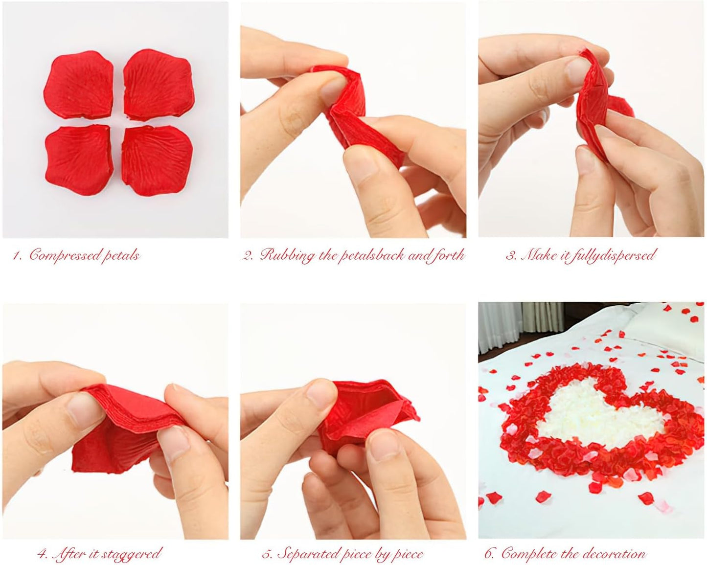 1000Pieces Rose Petals, Artificial Flower Petals Fake Rose Petals for Romantic Night,Wedding,Proposal Anniversary Flower Decorations (White)