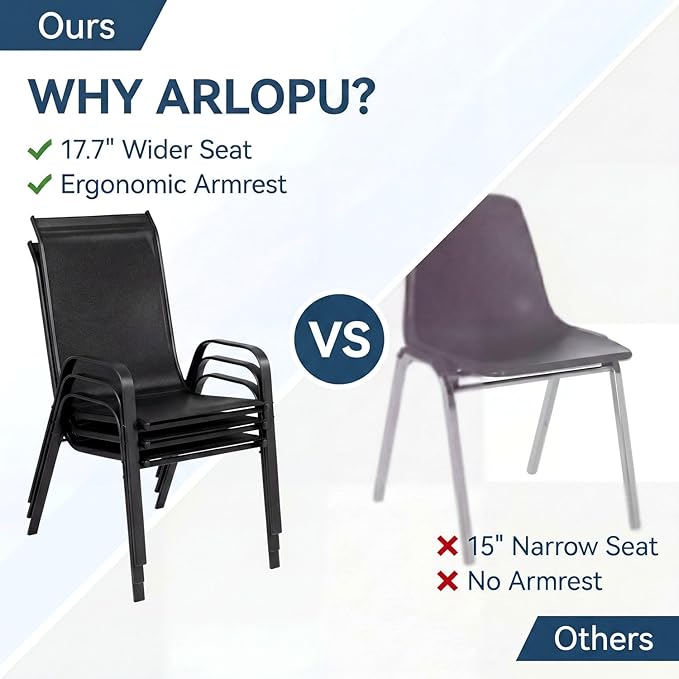Arlopu 5 Piece Outdoor Patio Dining Set, Porch Furniture - Image 3
