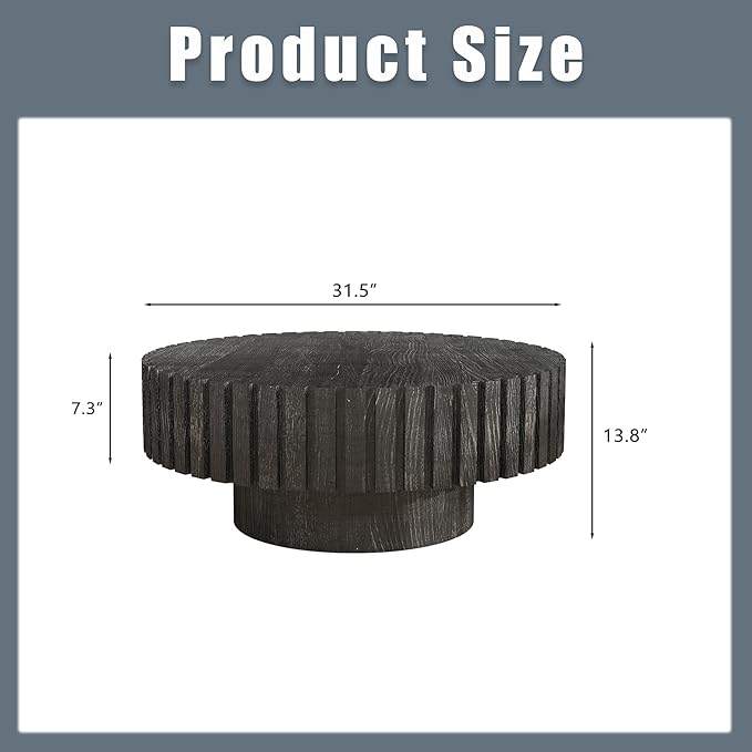 Modern Circular Coffee Table 31 in, Space-Saving Round Center Table - Image 2