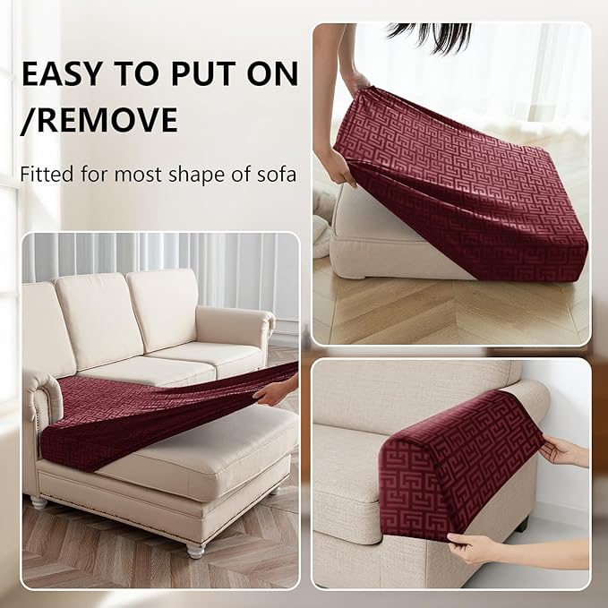 UNBBRRL 10 Pieces Stretch Sofa Cushion Covers - Image 4