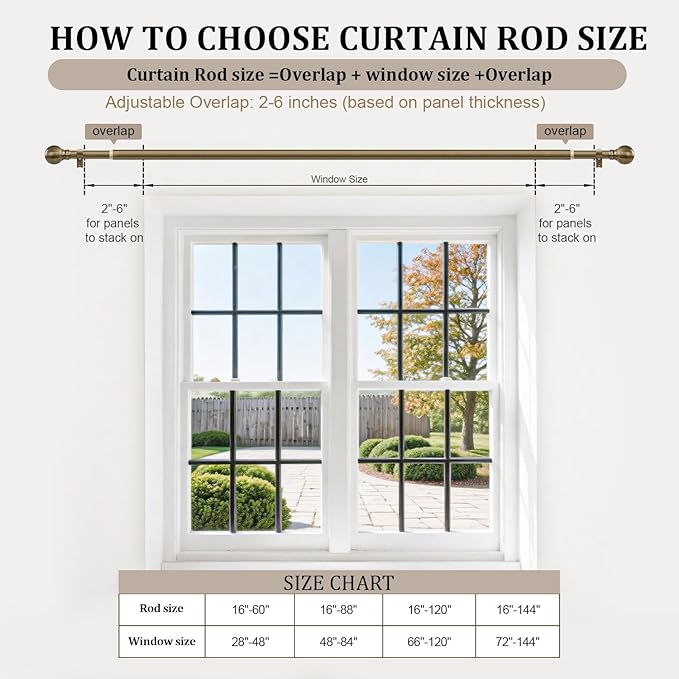 Antique Bronze Curtain Rods for Windows 66 to 120 Inch 1" Diameter Adjustable - Image 8