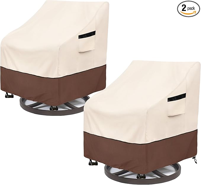 Outdoor Swivel Chair Cover 2 Pack, 100% Waterproof Heavy Duty Patio Chair Covers by LSongSKY