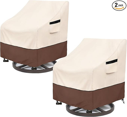 Outdoor Swivel Chair Cover 2 Pack, 100% Waterproof Heavy Duty Patio Chair Covers by LSongSKY