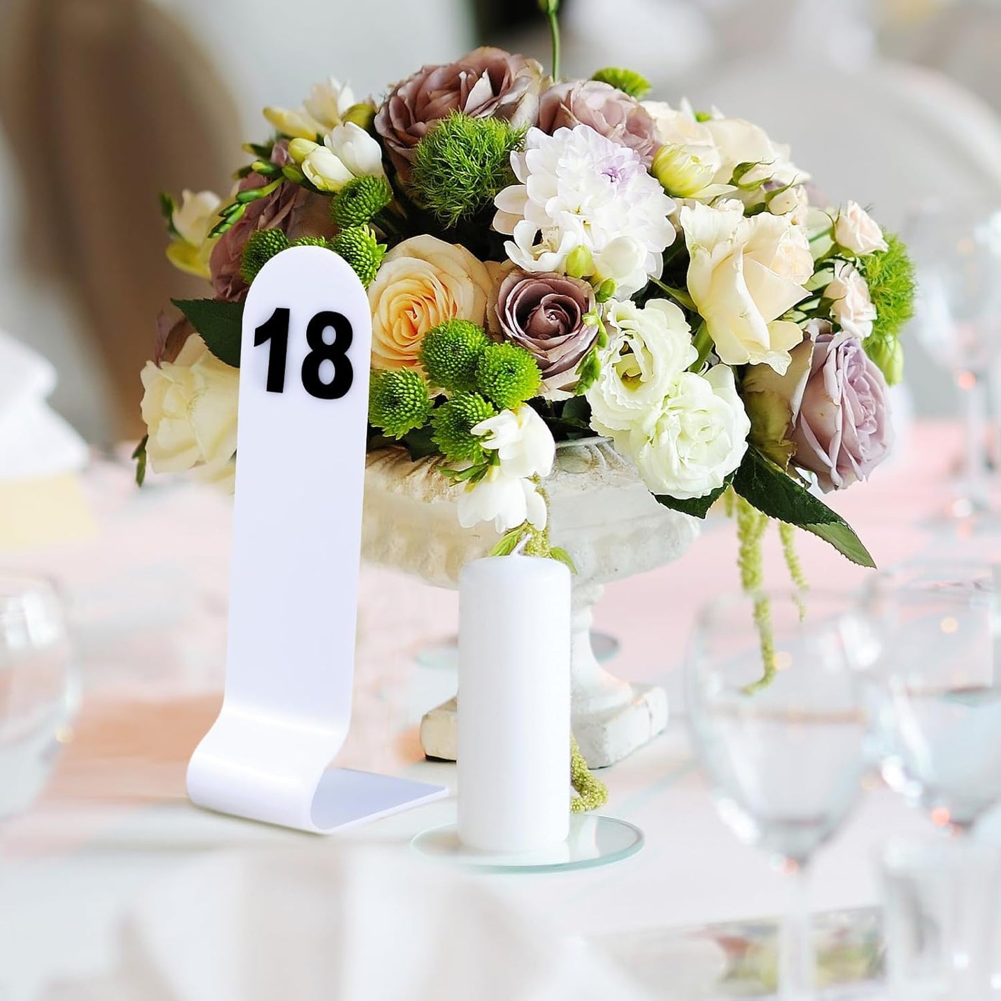 Tuanse 1-30 Table Order Numbers Restaurant Double Sided Acrylic Reception Number Stands Signs for Wedding Restaurant Seating Cafes Party Banquet(White)