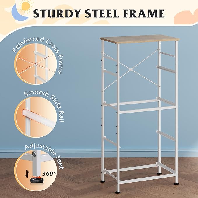 WLIVE Dresser with 4 Drawers, Storage Tower, Organizer Unit, Fabric Dresser - Image 7