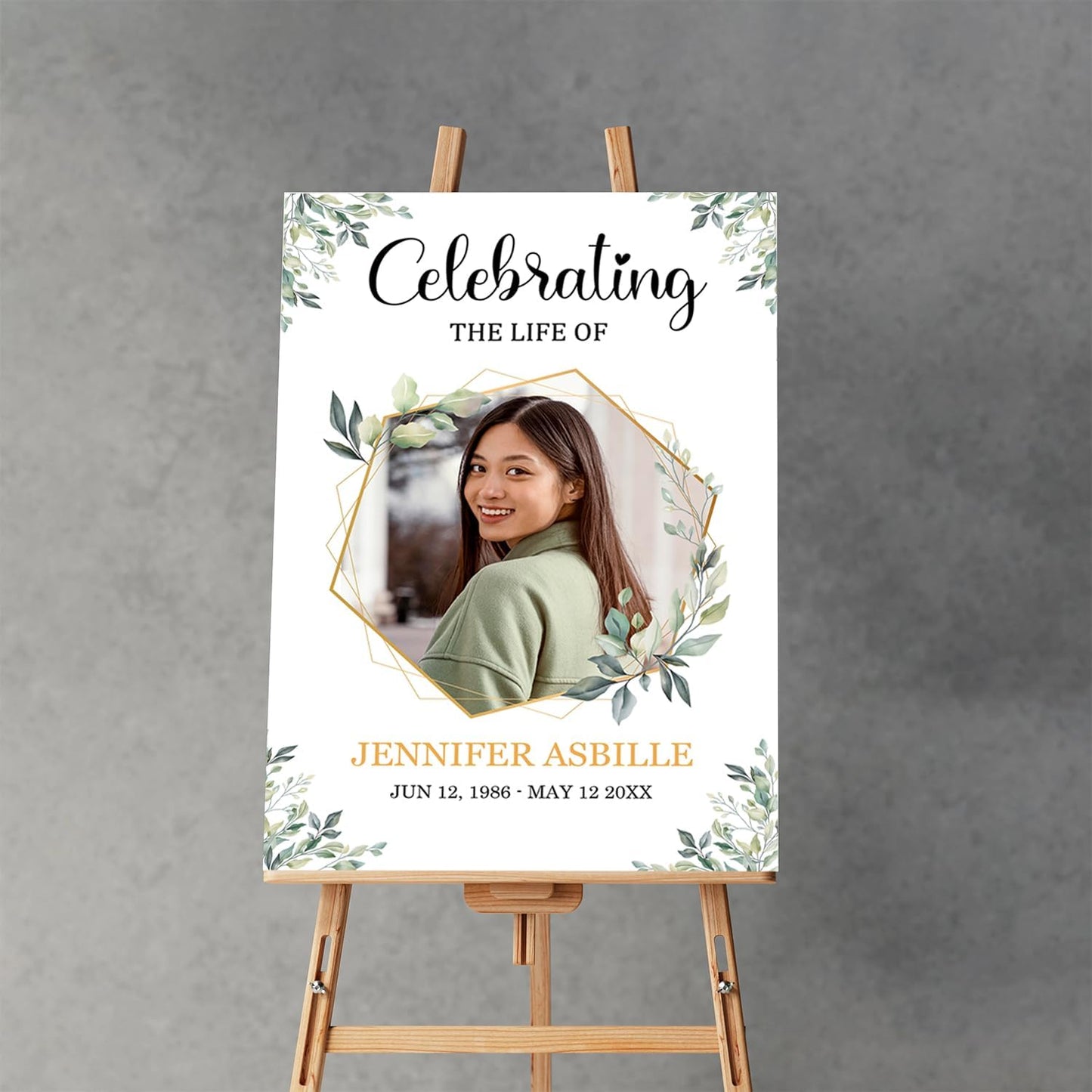 Greenery Funeral Welcome Sign, Celebration of Life Sign, In Loving Memory Sign, Large Funeral Sign, Memorial Sign, Funeral Decor, Funeral Sign, Funeral program