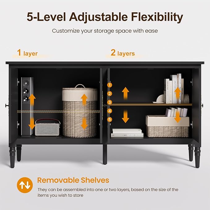 RoyalCraft 118" Buffet Cabinet - Image 4