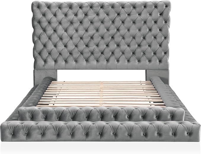 Furniture of America Sable Fabric Upholstered Step Up King-Size Platform Bed - Image 8
