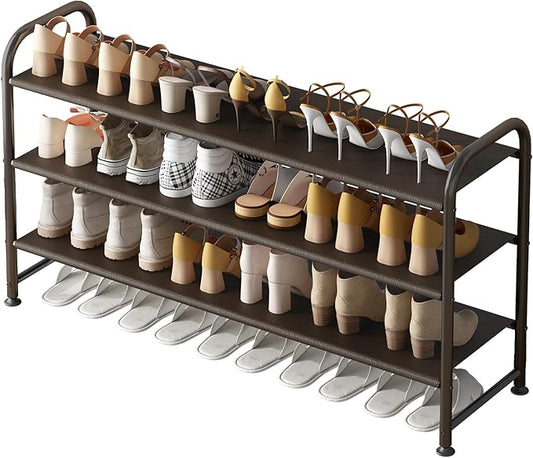 INGIORDAR Shoe Rack 3 Tier Long Storage Organizer Wide Metal Shoe Shelf by INGIORDAR