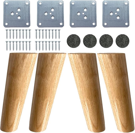 KITEVICH 4PACK Solid Wood Furniture Legs 6 Inch Sofa Legs, Replacement Legs Mid by KITEVICH