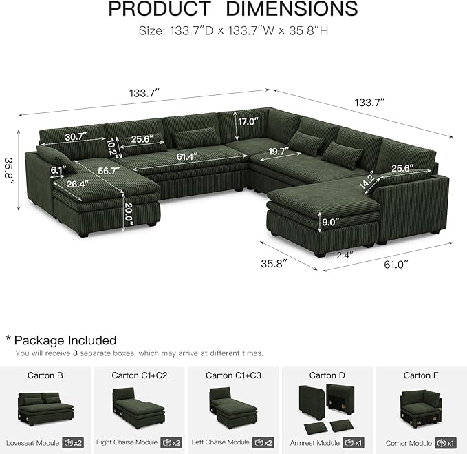 Belffin Large Modular Sectional Sofa - Image 2