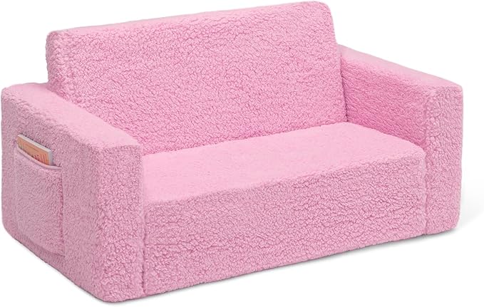 Delta Children Cozee Flip-Out Sherpa 2-in-1 Convertible Sofa to Lounger - Image 7