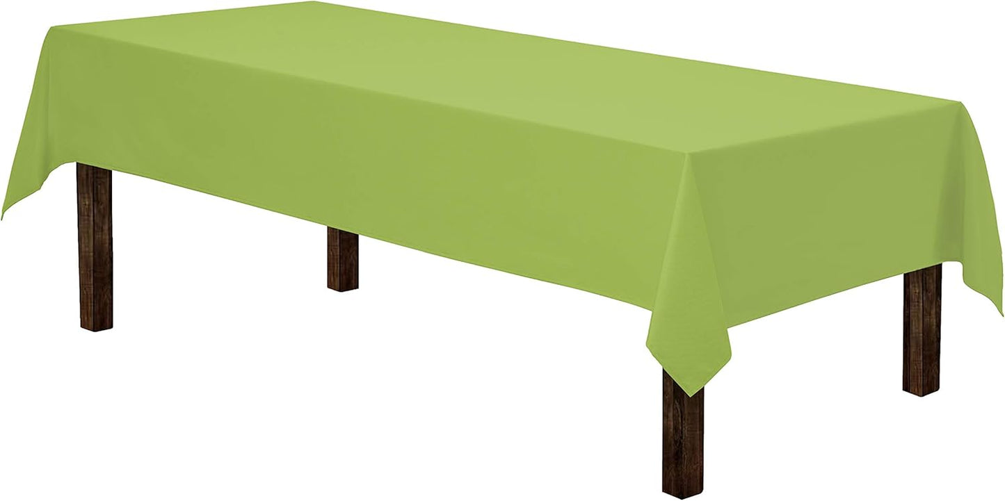 Gee Di Moda Rectangle Tablecloth - 60 x 102 Inch Apple Green Table Cloth for 6 Foot Rectangle Table - Heavy Duty Washable Fabric - for 6 Ft Buffet Table, Holiday Party, Dinner, Wedding & Baby Shower