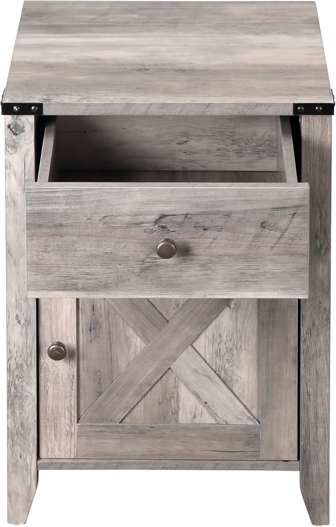 Betterhood Barnwood Rustic Farmhouse Nightstand, Side Table - Image 5