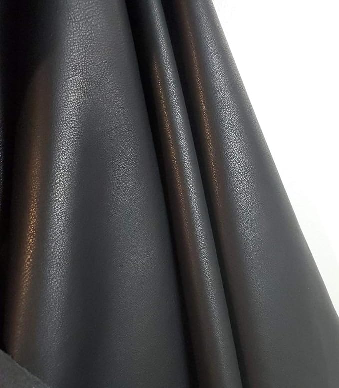 NAT Leathers | Black Soft faux Vegan PU {Peta Approved Vegan} Leather by the - Image 3